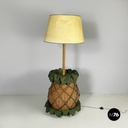 Italian modern Pineapple shape floor lamp in wicker, 1970s