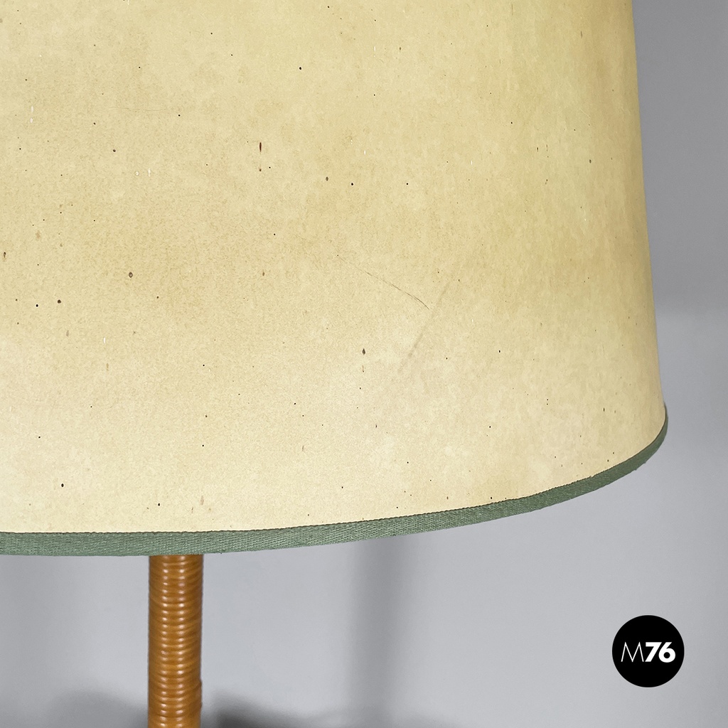 Italian modern Pineapple shape floor lamp in wicker, 1970s