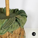 Italian modern Pineapple shape floor lamp in wicker, 1970s