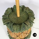 Italian modern Pineapple shape floor lamp in wicker, 1970s