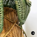 Italian modern Pineapple shape floor lamp in wicker, 1970s