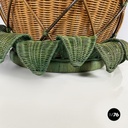 Italian modern Pineapple shape floor lamp in wicker, 1970s