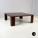 Italian modern Square coffee table in wood, 1970s