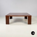 Italian modern Square coffee table in wood, 1970s