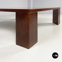 Italian modern Square coffee table in wood, 1970s
