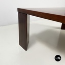 Italian modern Square coffee table in wood, 1970s