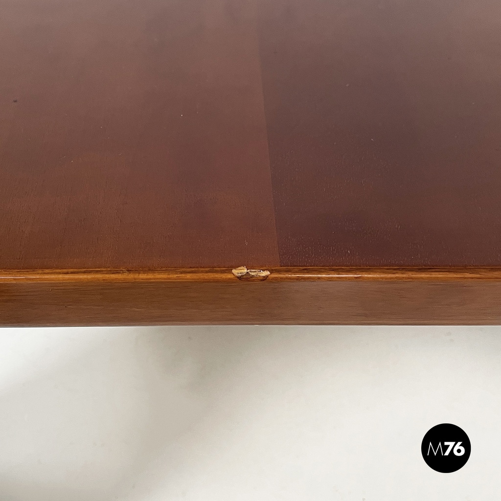 Italian modern Square coffee table in wood, 1970s