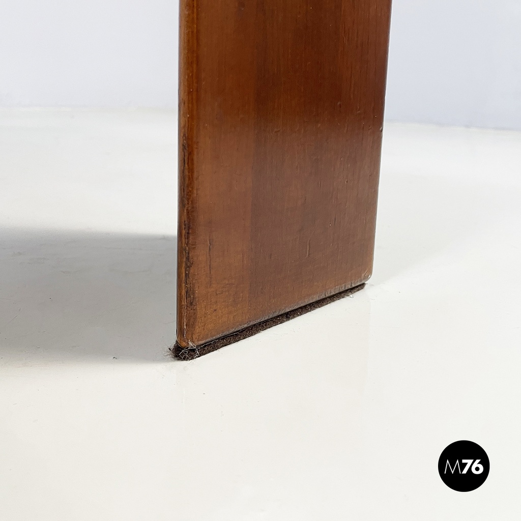 Italian modern Square coffee table in wood, 1970s