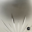 Italian liberty Chandelier in molded satin glass and brass, early 1900s