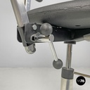 Danis modern black rubber and metal swivel office chairs by Fritz Hansen, 1980s