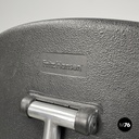 Danis modern black rubber and metal swivel office chairs by Fritz Hansen, 1980s