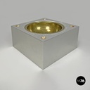 Italian modern square aluminum and brass ashtray Fratini for Gexco Italia 1970s 
