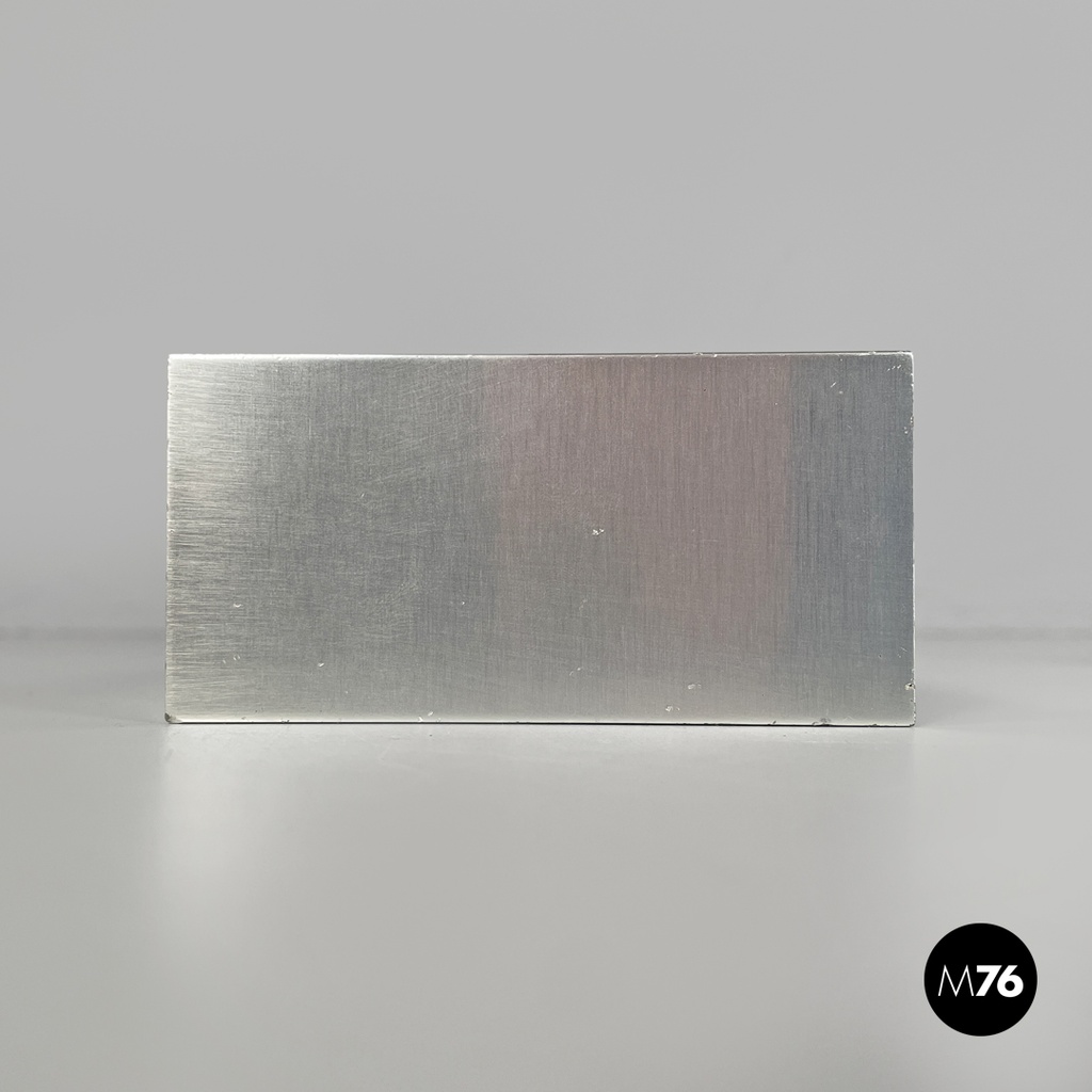 Italian modern square aluminum and brass ashtray Fratini for Gexco Italia 1970s 