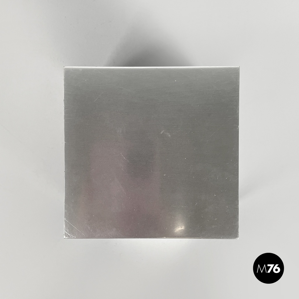 Italian modern square aluminum and brass ashtray Fratini for Gexco Italia 1970s 