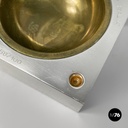 Italian modern square aluminum and brass ashtray Fratini for Gexco Italia 1970s 