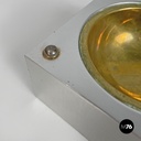Italian modern square aluminum and brass ashtray Fratini for Gexco Italia 1970s 