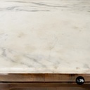Italian Carlo X Wall console in white marble and wood, early 1800s