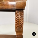 Italian Carlo X Wall console in white marble and wood, early 1800s