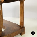 Italian Carlo X Wall console in white marble and wood, early 1800s