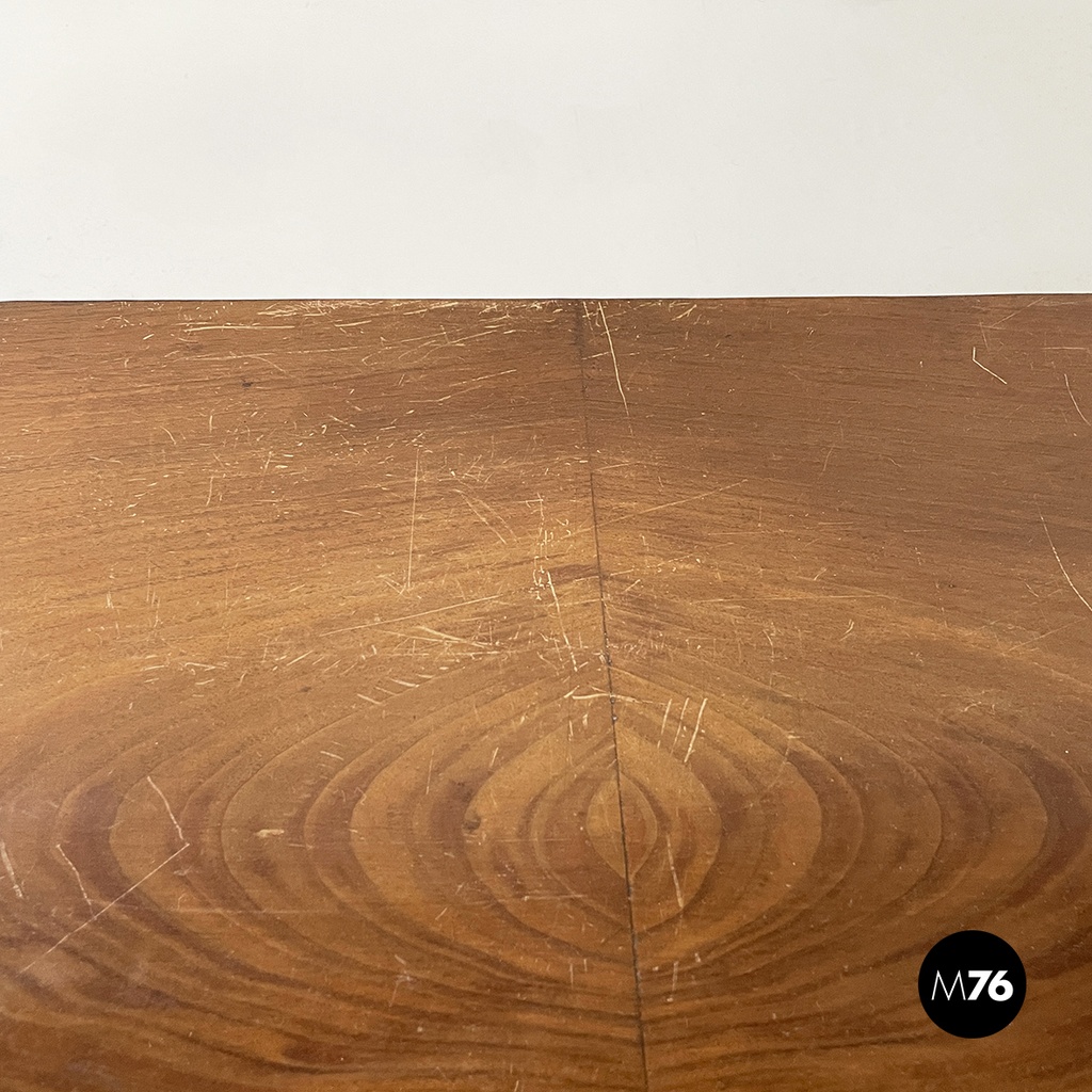 Italian Carlo X Wall console in white marble and wood, early 1800s