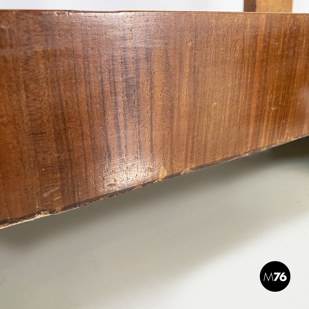 Italian Carlo X Wall console in white marble and wood, early 1800s