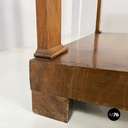 Italian Carlo X Wall console in white marble and wood, early 1800s