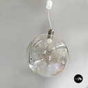 Italian space age iridescent glass chandelier Sona by Carlo Nason Lumenform 1970