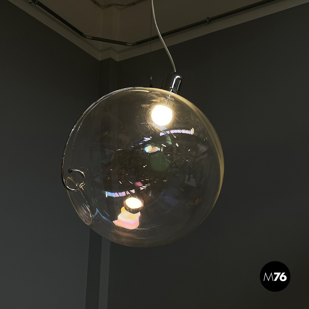 Italian space age iridescent glass chandelier Sona by Carlo Nason Lumenform 1970