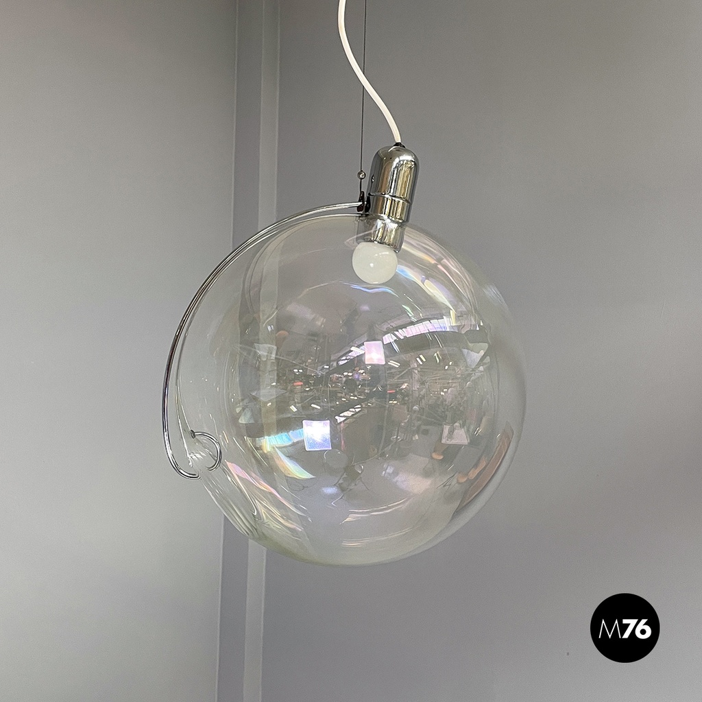 Italian space age iridescent glass chandelier Sona by Carlo Nason Lumenform 1970