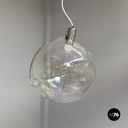 Italian space age iridescent glass chandelier Sona by Carlo Nason Lumenform 1970