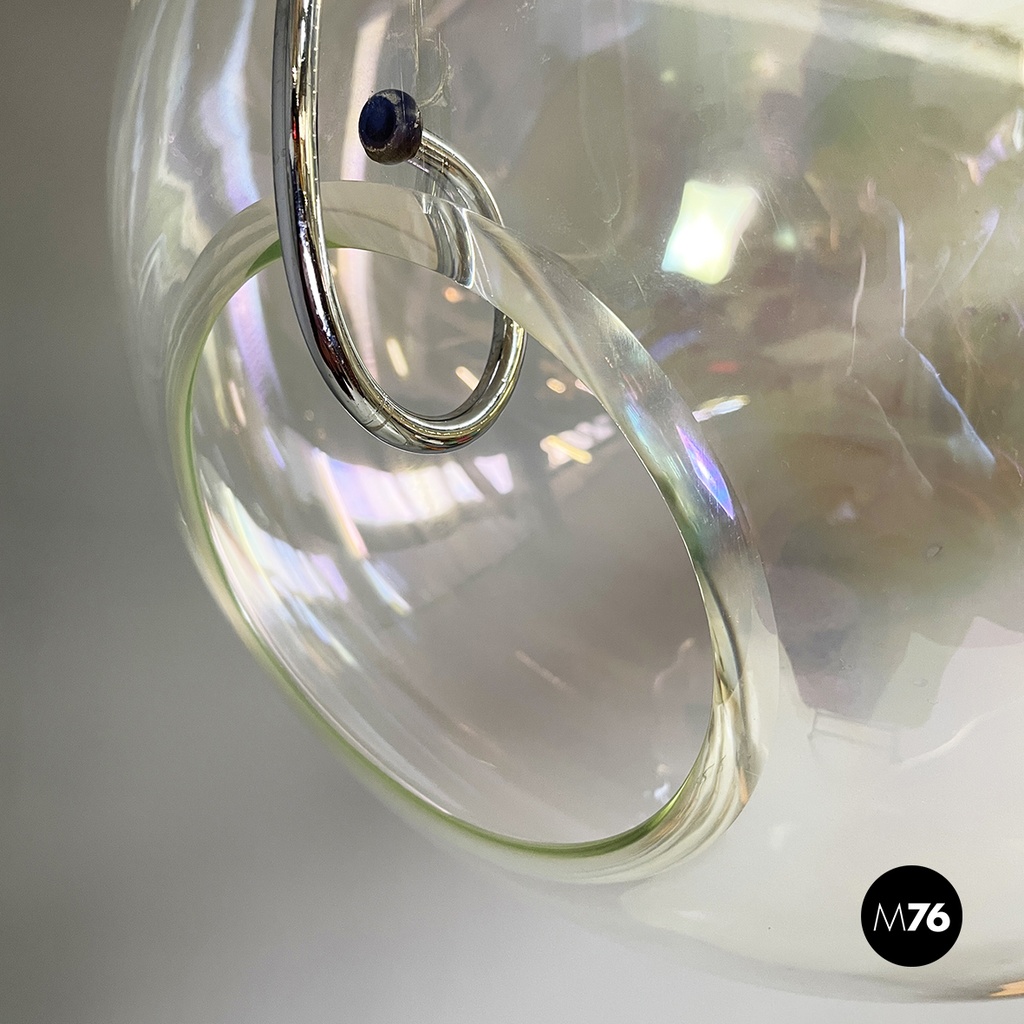 Italian space age iridescent glass chandelier Sona by Carlo Nason Lumenform 1970