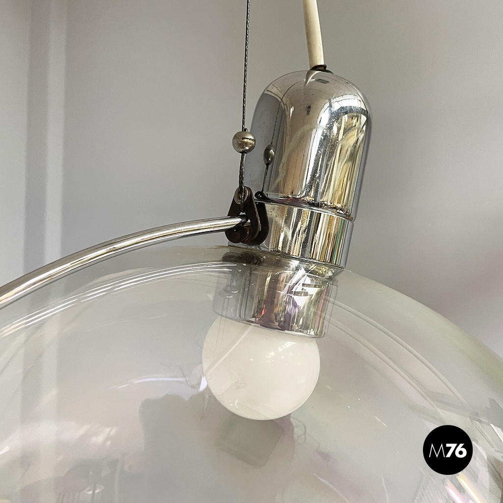 Italian space age iridescent glass chandelier Sona by Carlo Nason Lumenform 1970