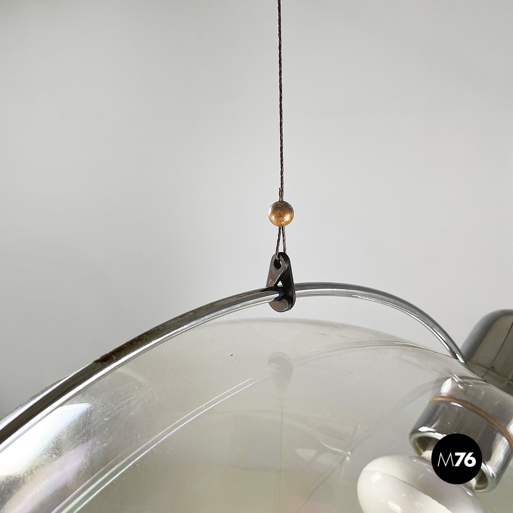 Italian space age iridescent glass chandelier Sona by Carlo Nason Lumenform 1970