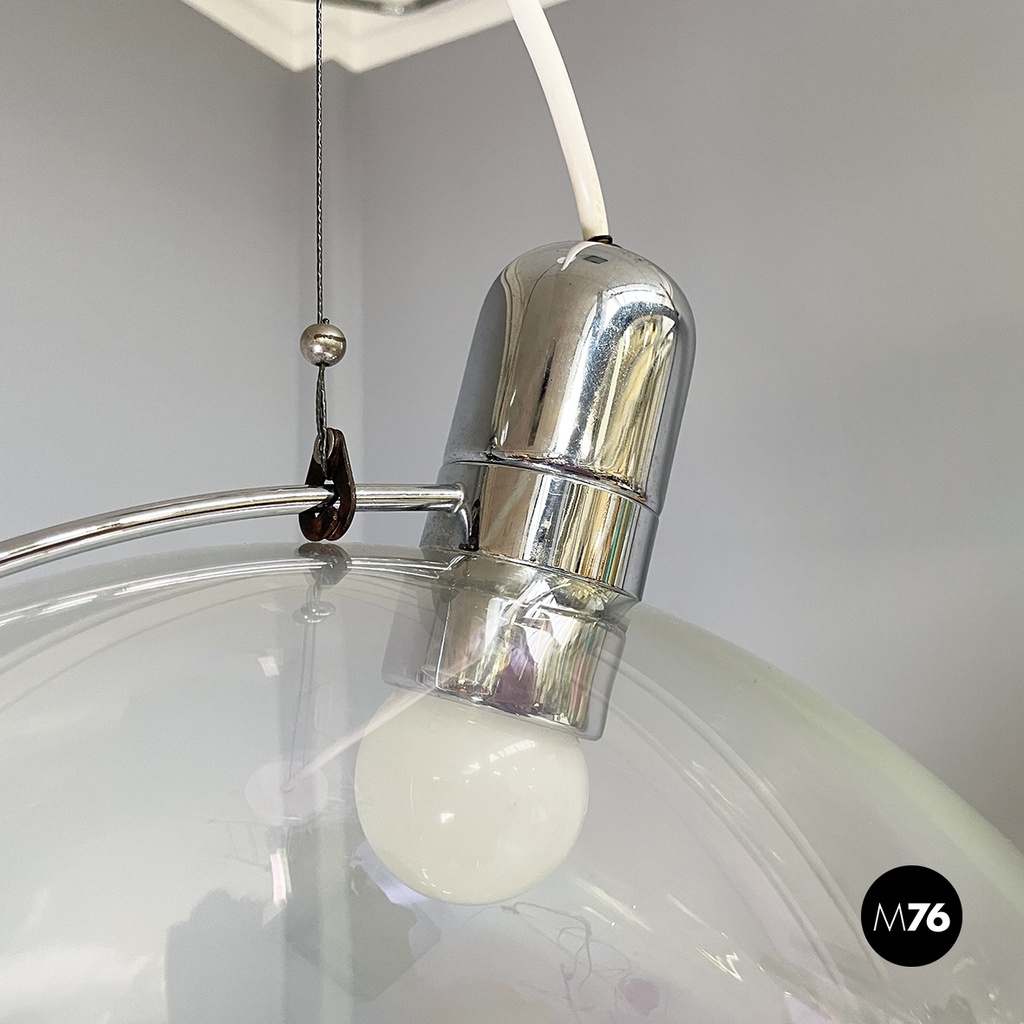 Italian space age iridescent glass chandelier Sona by Carlo Nason Lumenform 1970