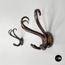 Italian mid-century modern curled wooden wall coat hangers by Italcomma, 1960s