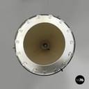 Italian modern white metal ceiling lamp with reflective glass applications 1970s