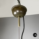 Italian modern white metal ceiling lamp with reflective glass applications 1970s
