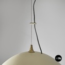 Italian modern white metal ceiling lamp with reflective glass applications 1970s