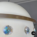 Italian modern white metal ceiling lamp with reflective glass applications 1970s