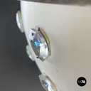 Italian modern white metal ceiling lamp with reflective glass applications 1970s