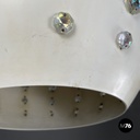 Italian modern white metal ceiling lamp with reflective glass applications 1970s