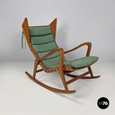 Italian mid-century modern green rocking chair 572 Studio Tecnico Cassina, 1950s