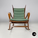 Italian mid-century modern green rocking chair 572 Studio Tecnico Cassina, 1950s