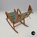 Italian mid-century modern green rocking chair 572 Studio Tecnico Cassina, 1950s