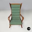 Italian mid-century modern green rocking chair 572 Studio Tecnico Cassina, 1950s