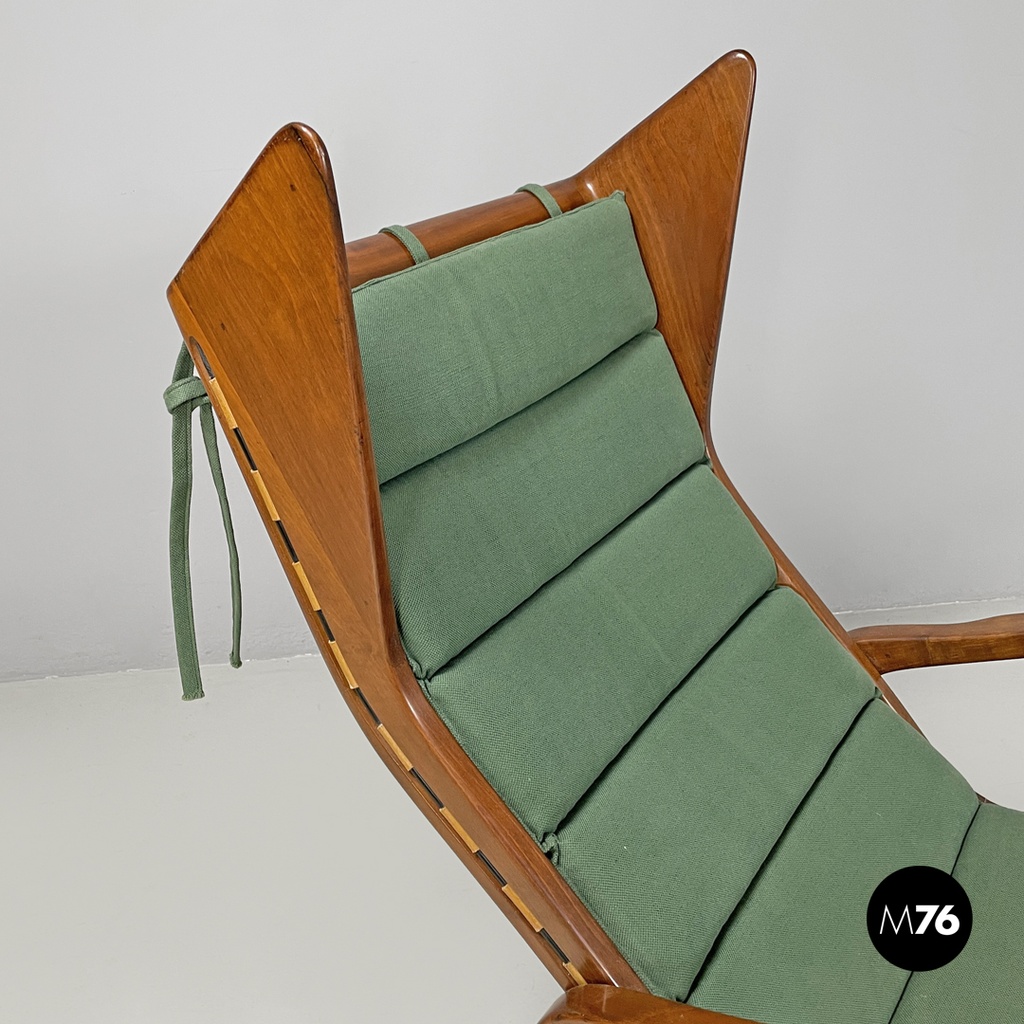 Italian mid-century modern green rocking chair 572 Studio Tecnico Cassina, 1950s