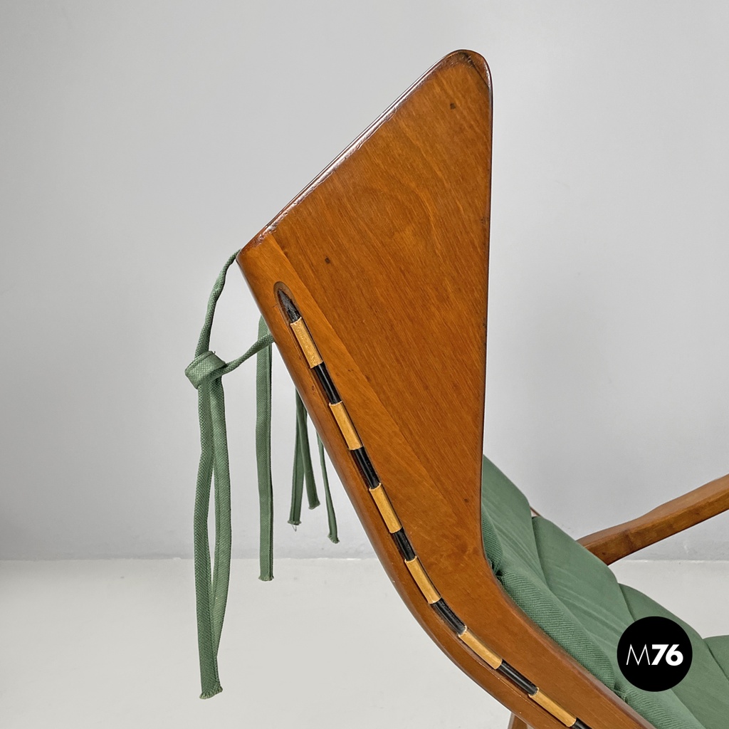 Italian mid-century modern green rocking chair 572 Studio Tecnico Cassina, 1950s