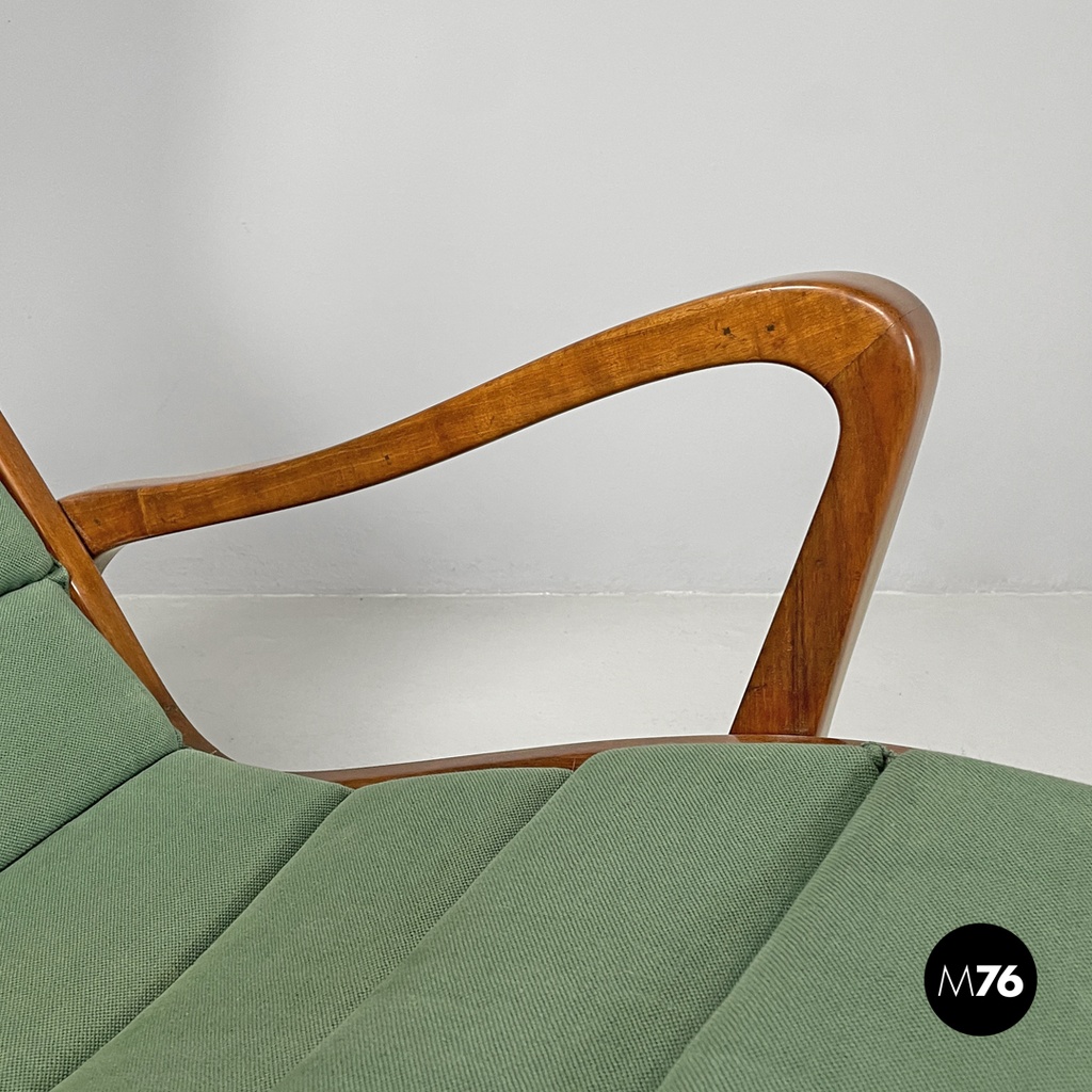 Italian mid-century modern green rocking chair 572 Studio Tecnico Cassina, 1950s