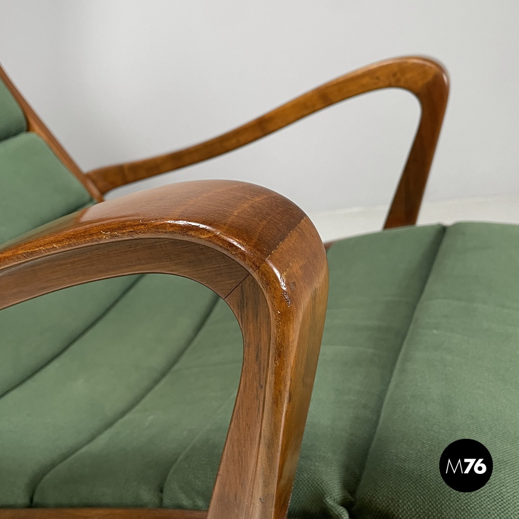 Italian mid-century modern green rocking chair 572 Studio Tecnico Cassina, 1950s