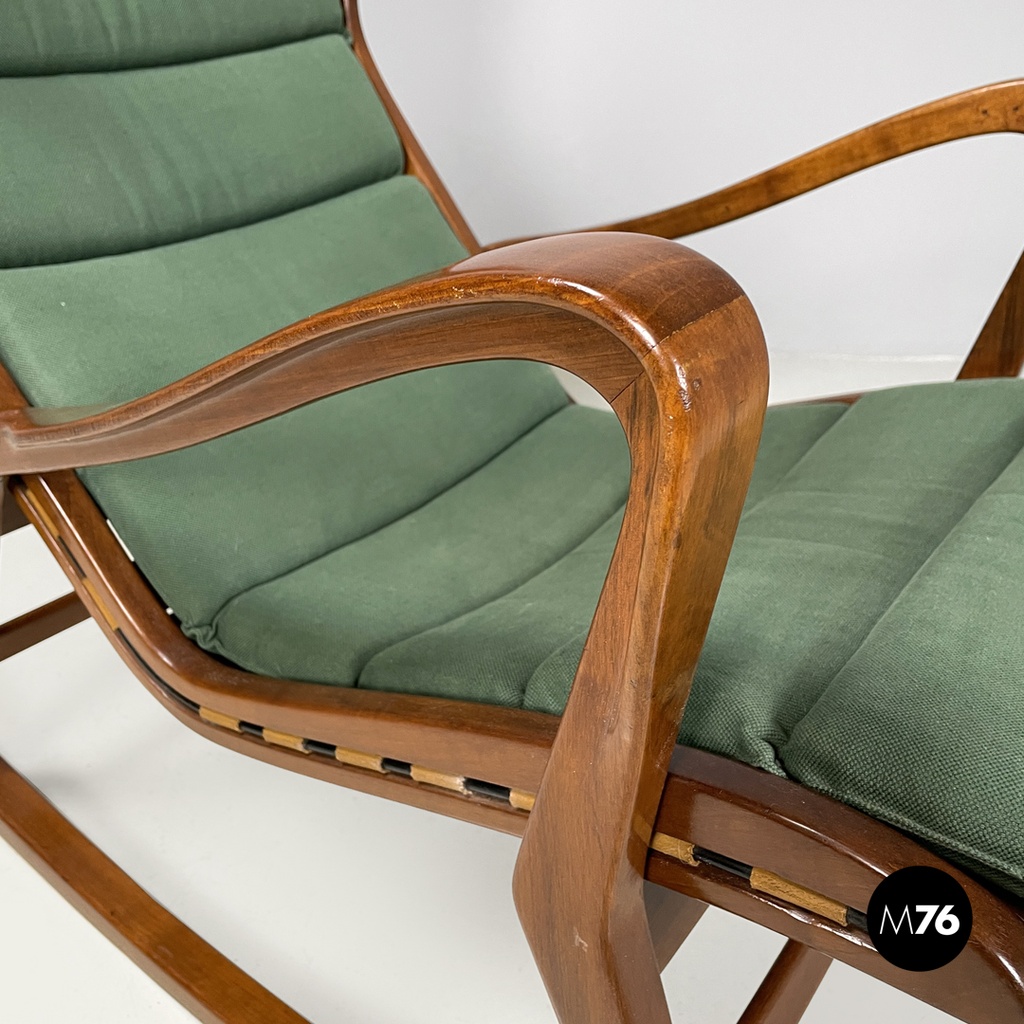 Italian mid-century modern green rocking chair 572 Studio Tecnico Cassina, 1950s